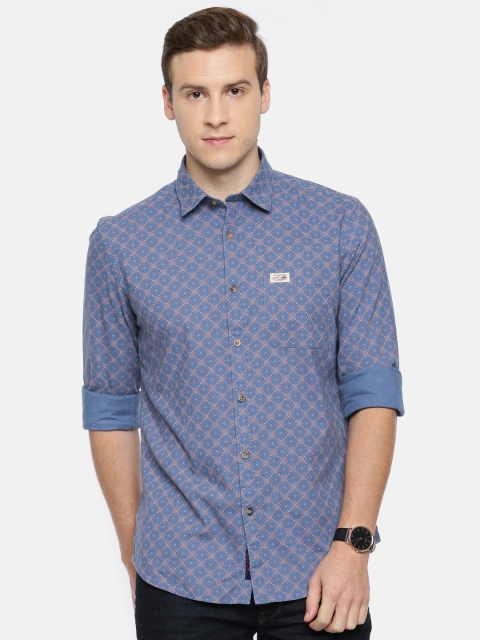 

U.S. Polo Assn. Denim Co. Men Blue & Red Regular Fit Printed Casual Shirt