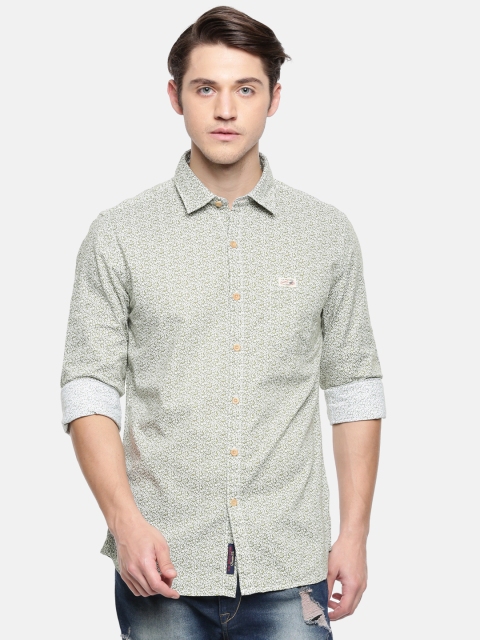 

U.S. Polo Assn. Denim Co. Men Green Regular Fit Printed Casual Shirt