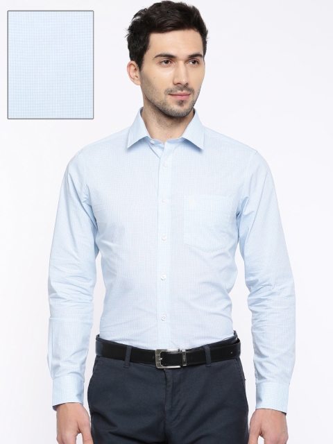 

U.S. Polo Assn. Men Blue Tailored Fit Checked Formal Shirt
