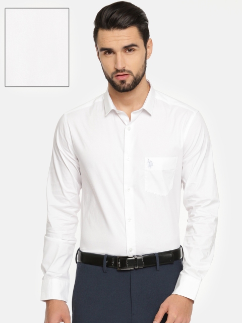 

U.S. Polo Assn. Men White Slim Fit Solid Formal Shirt