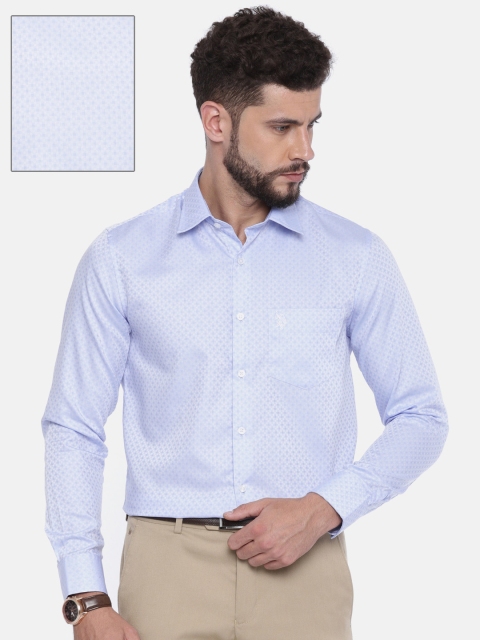 

U.S. Polo Assn. Men Blue Regular Fit Checked Formal Shirt