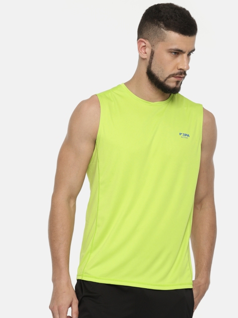 

U.S. Polo Assn. Men Fluorescent Green Solid Round Neck T-shirt
