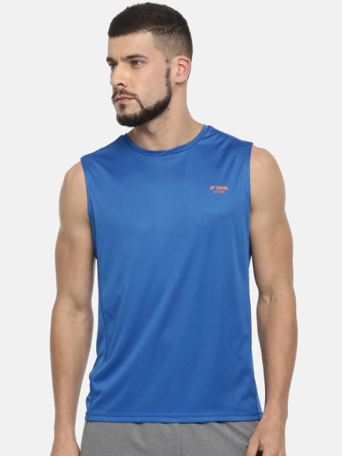 

U.S. Polo Assn. Men Blue Solid Round Neck T-shirt