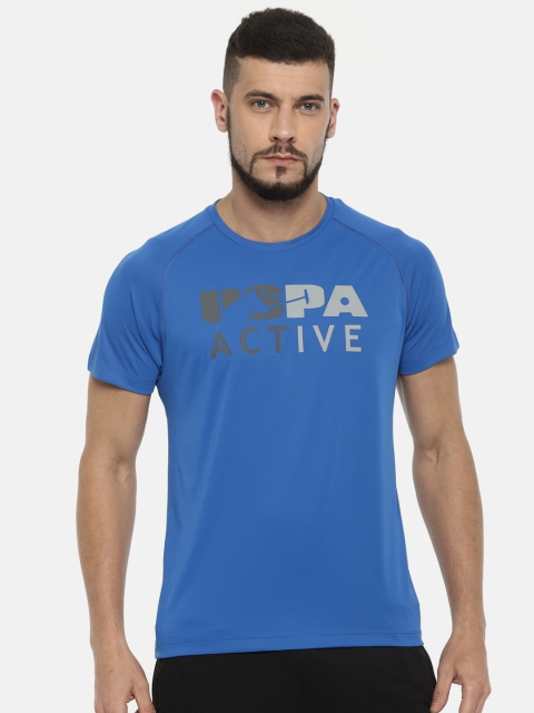 

U.S. Polo Assn. Men Blue Printed Round Neck T-shirt