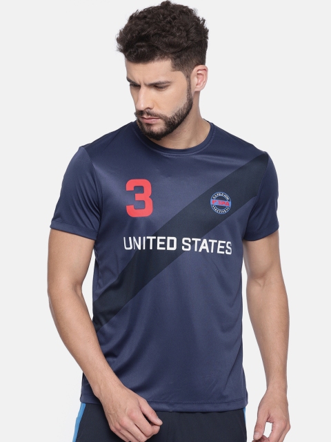 

U.S. Polo Assn. Men Navy Blue Printed Round Neck T-shirt