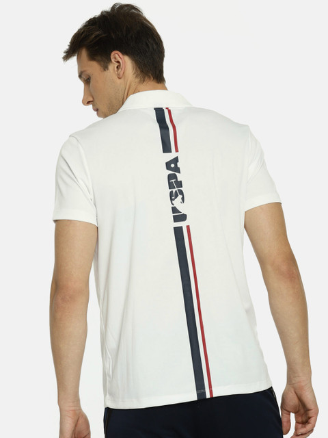 

U.S. Polo Assn. Men White Solid Polo Collar T-shirt