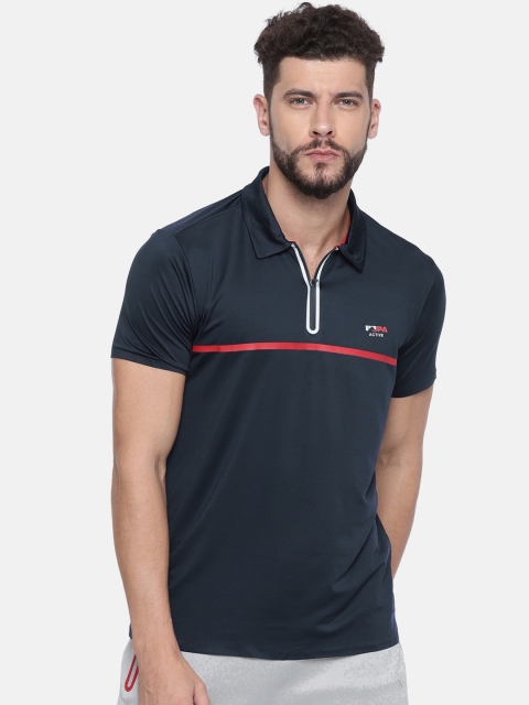 

U.S. Polo Assn. Men Navy Blue Solid Polo T-shirt