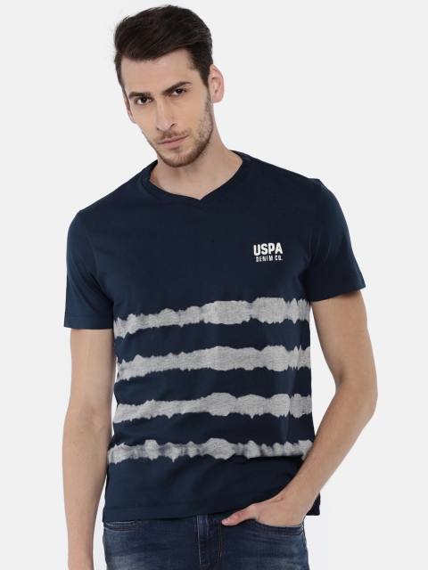 

U.S. Polo Assn. Denim Co. Men Blue & White V-Neck T-shirt