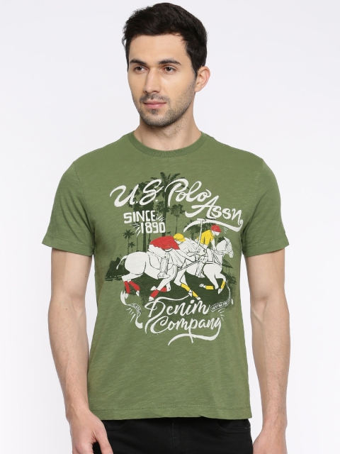 

U.S. Polo Assn. Denim Co. Men Black Printed Round Neck T-shirt
