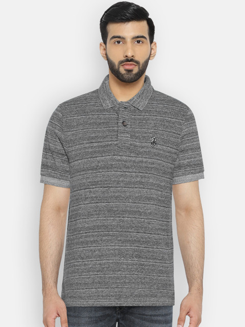 

U.S. Polo Assn. Denim Co. Men Grey Solid Polo Collar T-shirt
