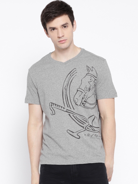 

U.S. Polo Assn. Denim Co. Men Grey Printed V-Neck T-shirt