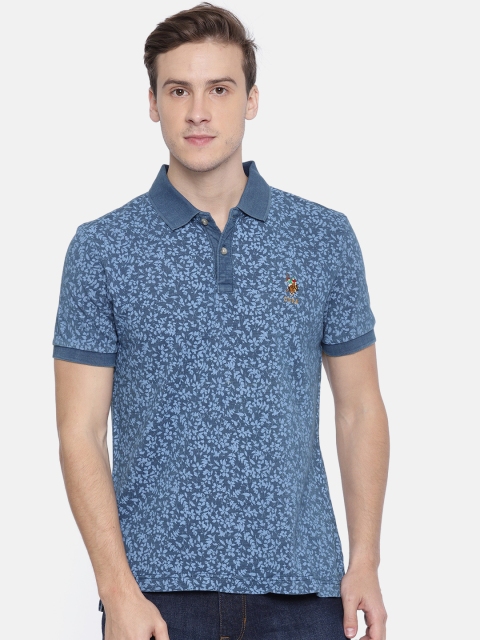 

U.S. Polo Assn. Denim Co. Men Blue Printed Polo T-shirt