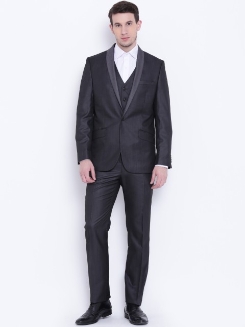 

Van Heusen Charcoal Grey Single-Breasted Slim Fit Party Suit