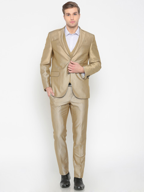 

Van Heusen Beige Solid Single-Breasted Ultra Slim Fit Party Suit