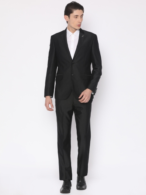 

Van Heusen Men Black Patterned Slim Fit Single-Breasted Formal Suit