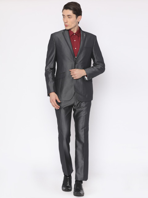 

Van Heusen Charcoal Grey Self-Design Slim Fit Single-Breasted Party Suit