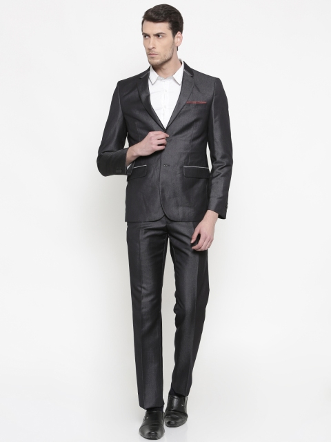 

Van Heusen Charcoal Grey Solid Single-Breasted Slim Fit Party Suit