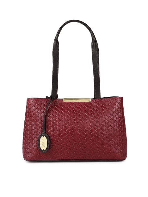 

Hidesign Maroon Textured Leather Shoulder Bag