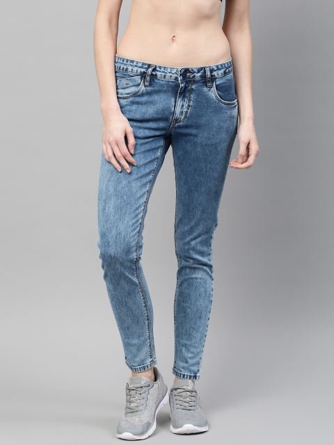

HRX by Hrithik Roshan Women Blue Skinny Fit Mid-Rise Clean Look Stretchable Jeans
