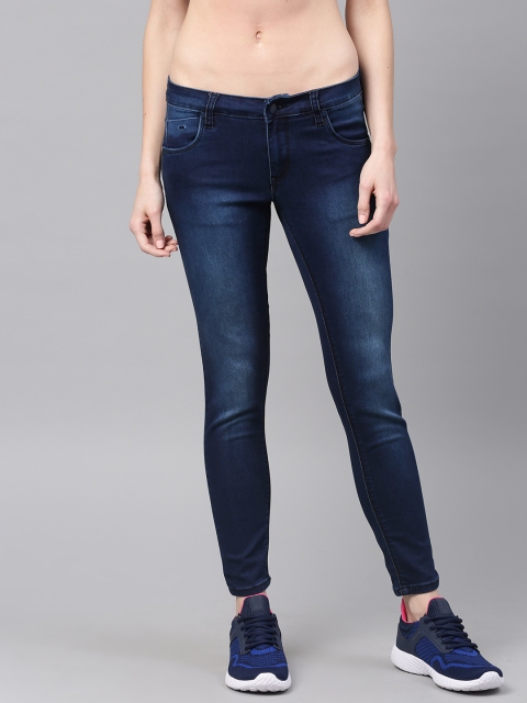 

HRX by Hrithik Roshan Women Blue Skinny Fit Mid-Rise Clean Look Stretchable Jeans
