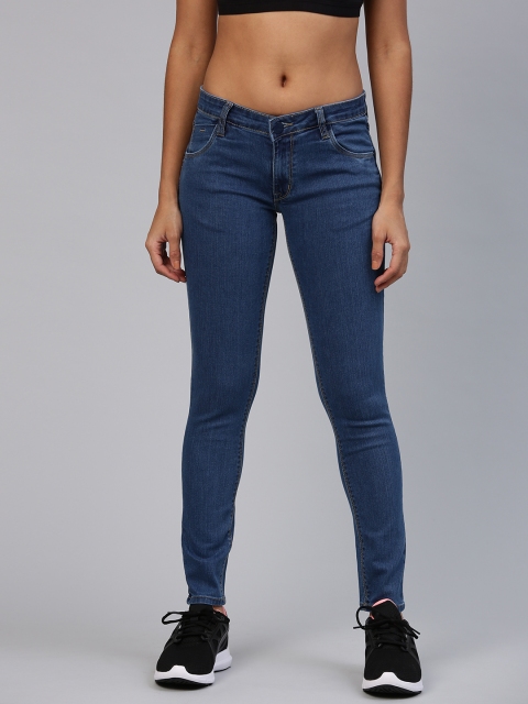

HRX by Hrithik Roshan Women Blue Skinny Fit Mid-Rise Clean Look Stretchable Jeans