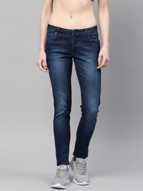 

HRX by Hrithik Roshan Women Blue Skinny Fit Mid-Rise Clean Look Stretchable Jeans
