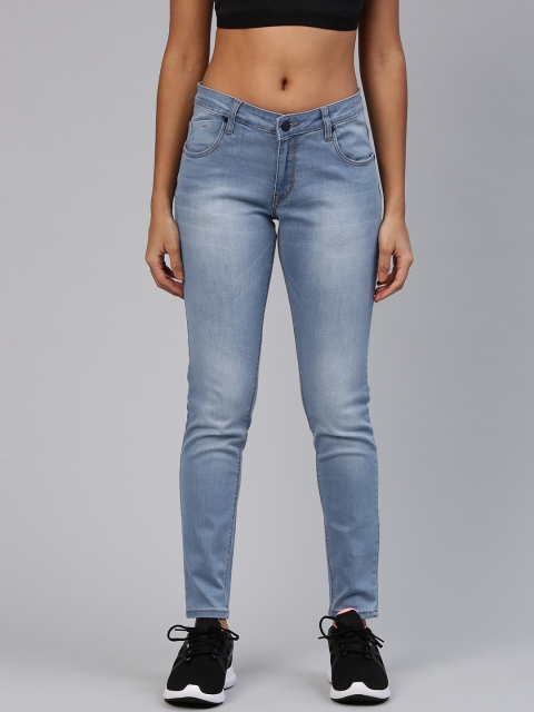 

HRX by Hrithik Roshan Women Blue Skinny Fit Mid-Rise Clean Look Stretchable Jeans
