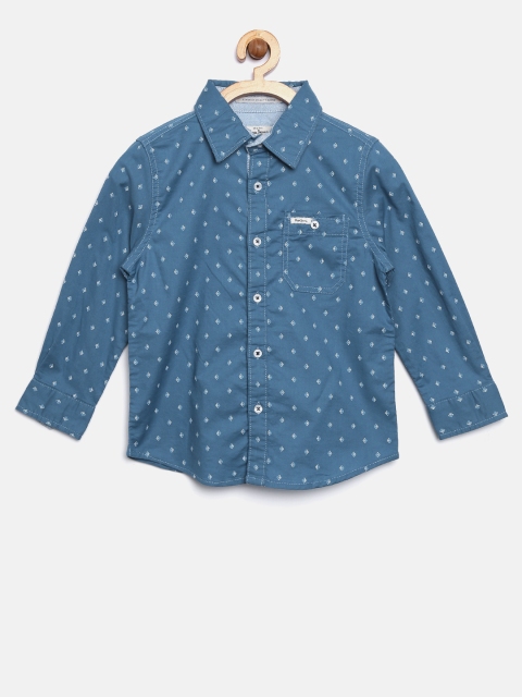 

Pepe Jeans Boys Blue Printed Casual Shirt