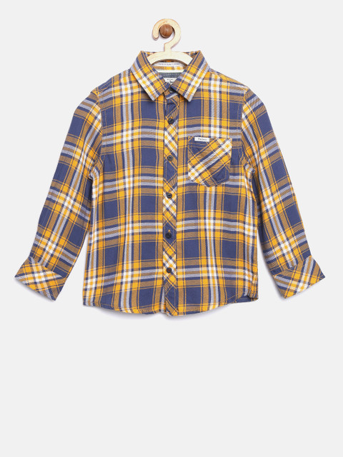 

Pepe Jeans Boys Yellow & Blue Checked Casual Shirt