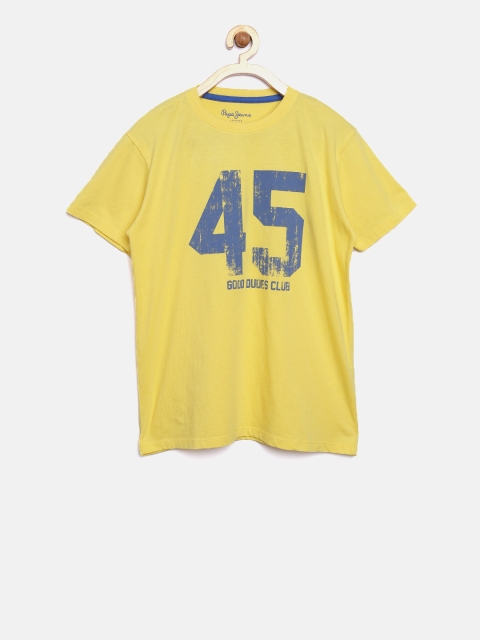 

Pepe Jeans Boys Yellow Printed Round Neck T-shirt