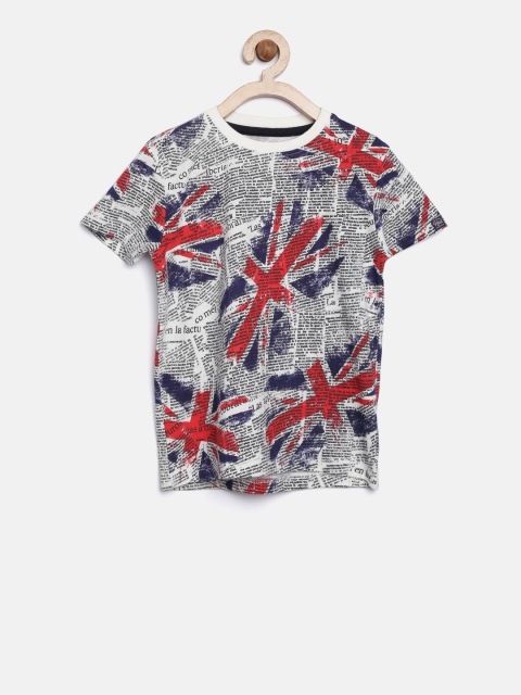

Pepe Jeans Boys Off-White & Black Printed Round Neck T-shirt