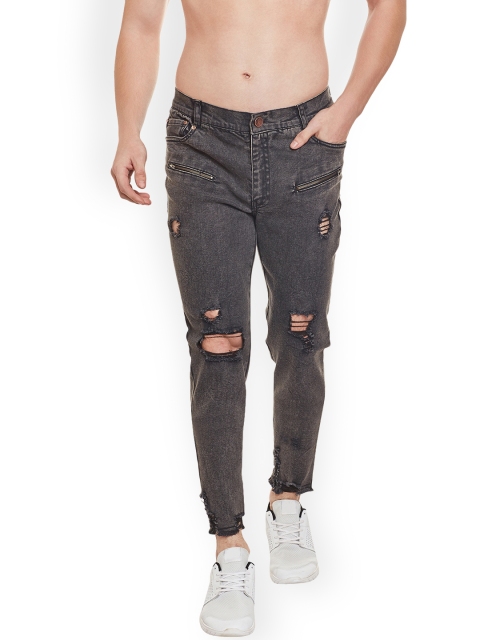 

FUGAZEE Men Grey Lean Slim Fit Mid-Rise Mildly Distressed Jeans