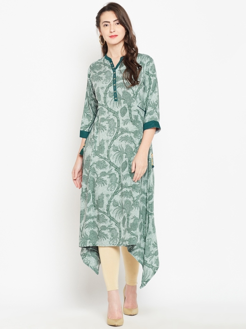 

Shree Women Green Printed A-Line Kurta