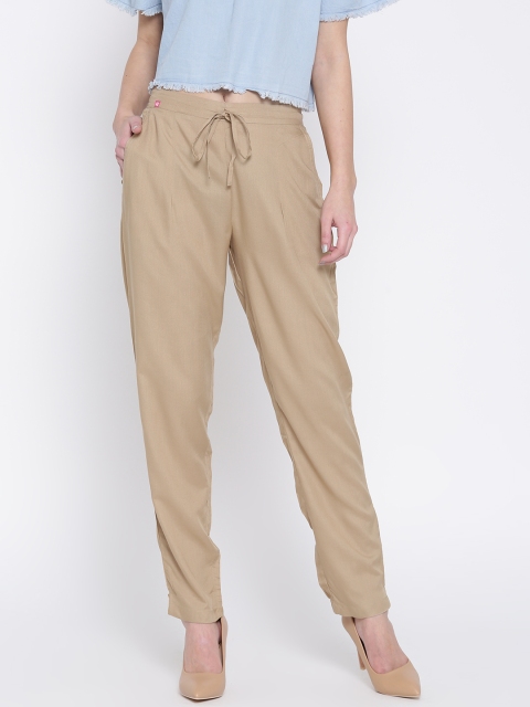 

Shree Women Beige Solid Trousers