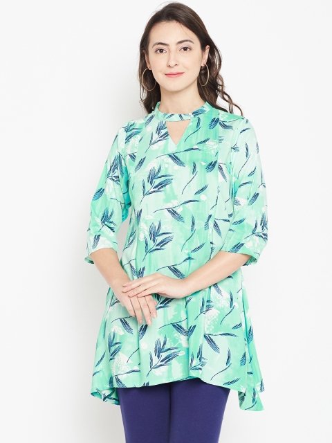 

Shree Sea Green & Navy Blue Printed Tunic