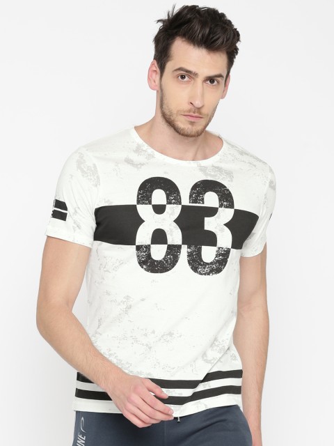 

Proline Active Men Off-White Printed Round Neck T-shirt