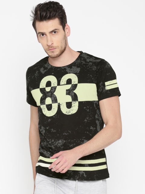 

Proline Active Men Black Printed Round Neck T-shirt