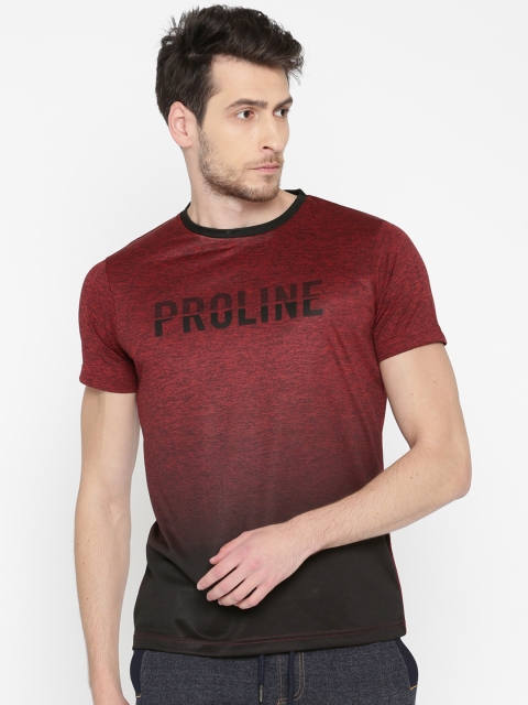 

Proline Active Men Red & Black Printed Round Neck T-shirt