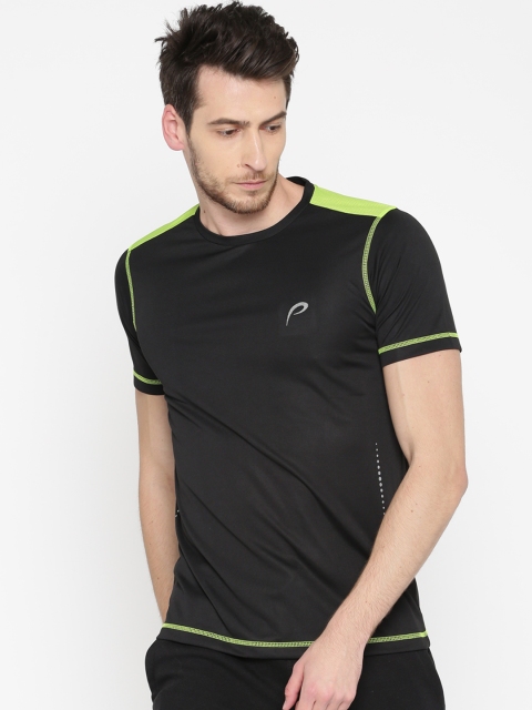 

Proline Active Men Black Solid Round Neck T-shirt