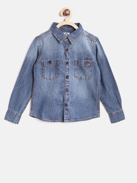 

YK Boys Blue Denim Casual Shirt