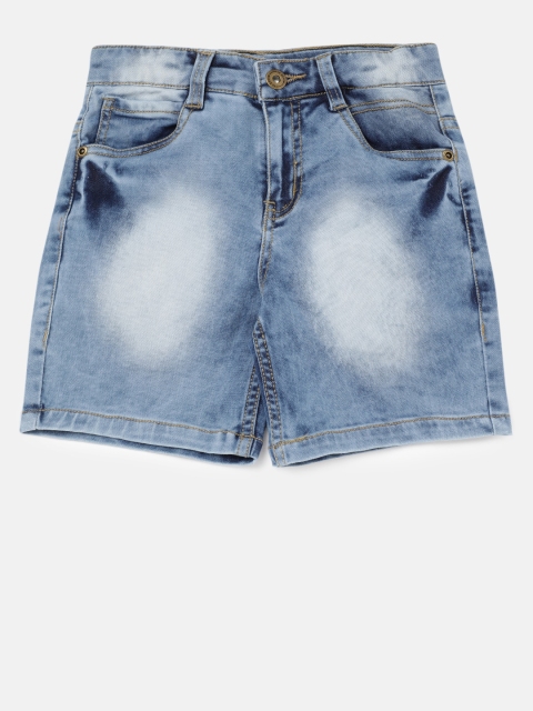 

YK Boys Blue Washed Regular Fit Denim Shorts