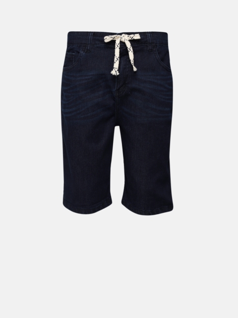 

YK Boys Blue Solid Regular Fit Denim Shorts
