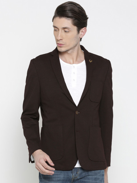 

Allen Solly Burgundy Slim Fit Single-Breasted Casual Blazer