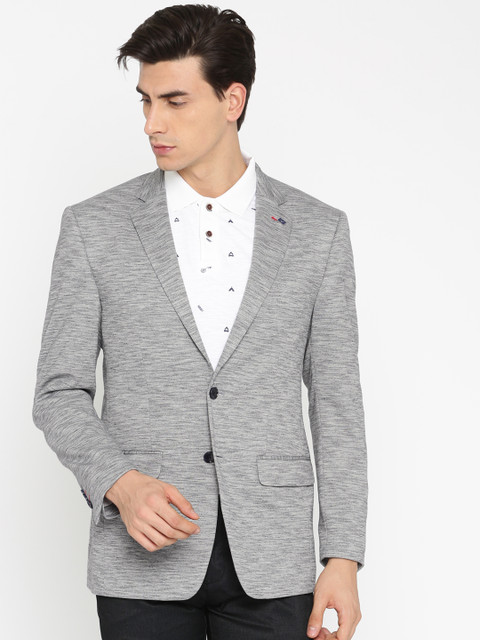 

Allen Solly Men Grey Single-Breasted Slim Fit Casual Blazer