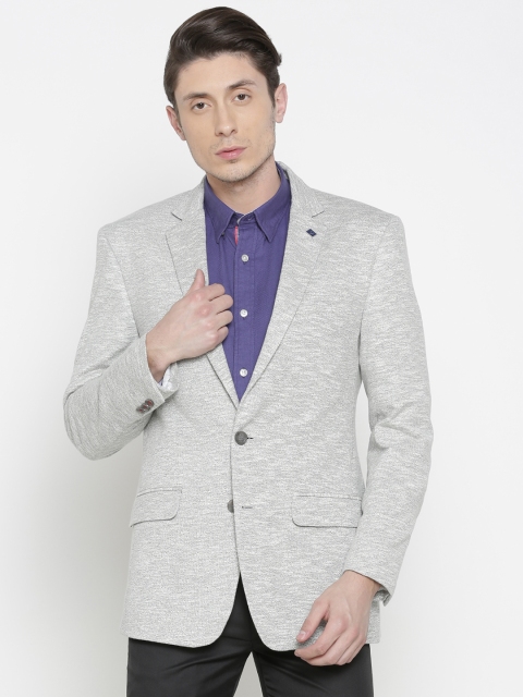 

Allen Solly Men Grey Melange Single-Breasted Slim Fit Formal Blazer