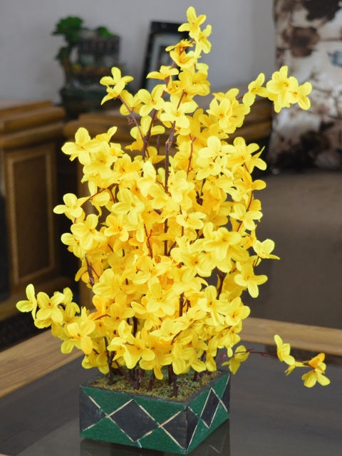 

fancy mart Yellow Artificial Flowers with Pot