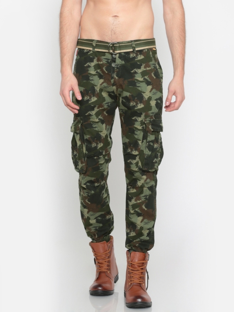 

Sports52 wear Men Green Carrot Regular Fit Printed Cargos