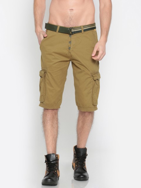 

Sports52 wear Men Khaki Solid Cargo Shorts