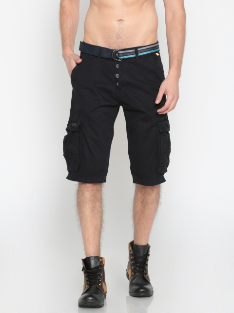 

Sports52 wear Men Navy Solid Regular Fit Cargo Shorts, Navy blue