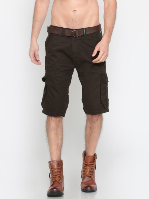

Sports52 wear Men Brown Solid Cargo Shorts